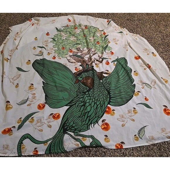 Art Beautiful White Tree Bird Tropical Kimono Maxi Robe One Size - Picture 14 of 16